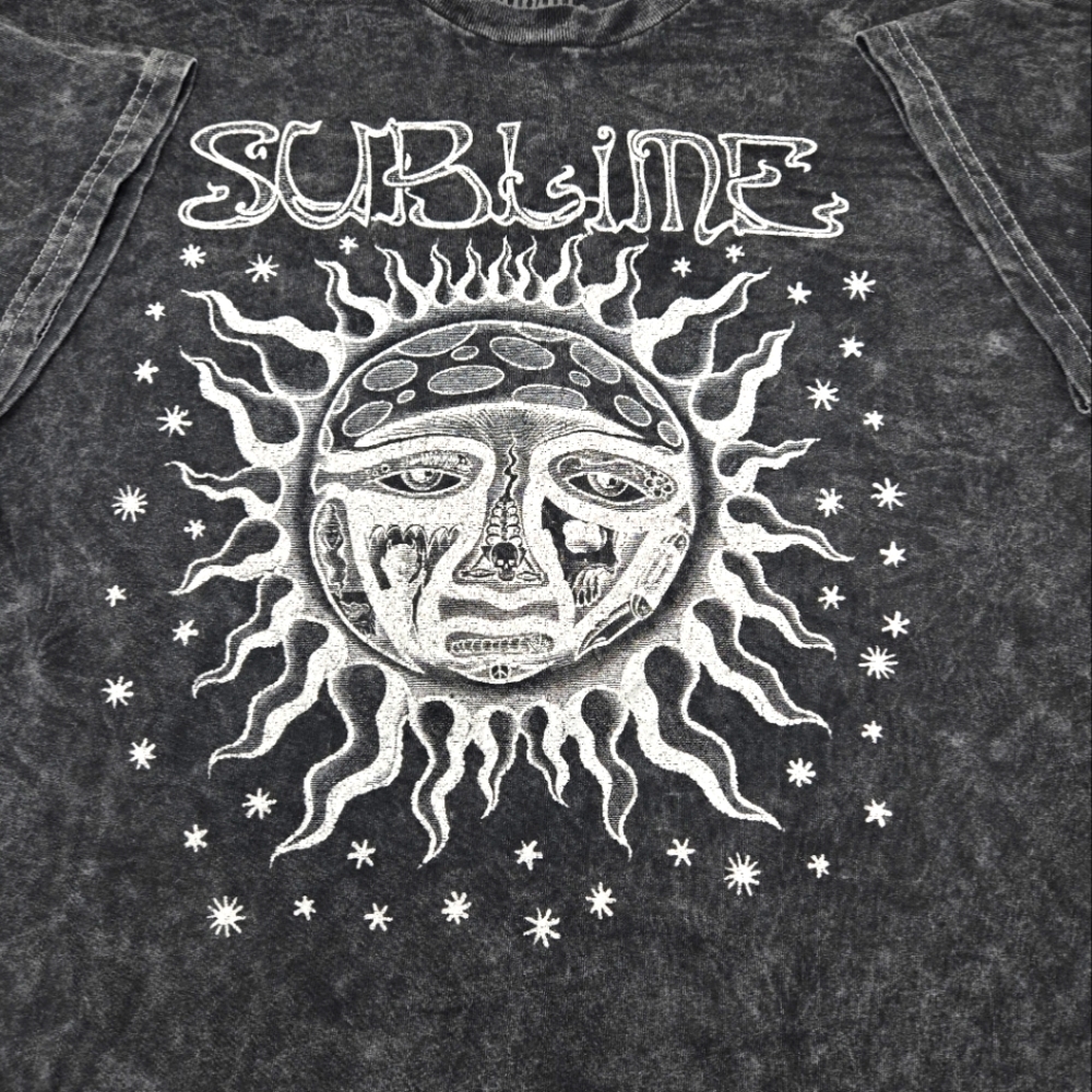 SUBLIME BAND SHIRT SIZE XL MEN'S TIE DYE CHARCOAL GRAY BLACK